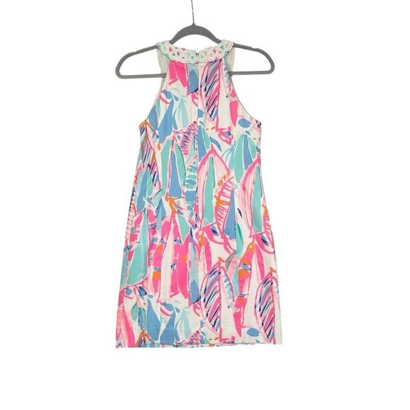 Lilly Pulitzer Lynn Out to Sea Embroidered Mini Dress } Size 2 - Picture 5 of 9